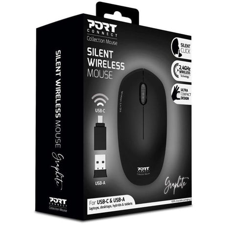 Souris sans fil - PORT Designs - 900540 Collection II - 2.4 GHz - Graphite Noir