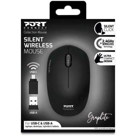 Souris sans fil - PORT Designs - 900540 Collection II - 2.4 GHz - Graphite Noir