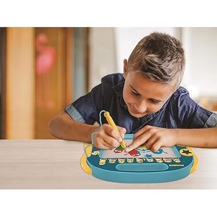 Ardoise Magnétique Enfant - LEXIBOOK - Dinosaure - Multicolore - Effaçable - Avec Tampons Magnétiques