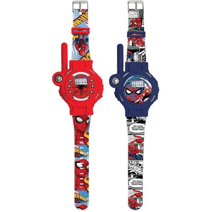 Montre 2 en 1 Walkie-Talkie SpiderMan 200m - LEXIBOOK - Rouge - Pour Enfant des 3 ans - Licence Spiderman