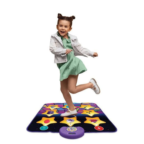 Lexibook - Tapis de danse électronique  - Touches Lumineuses - Enceinte intégrée - Violet/Jaune -DM10 - Bluetooth - 6 modes de jeu