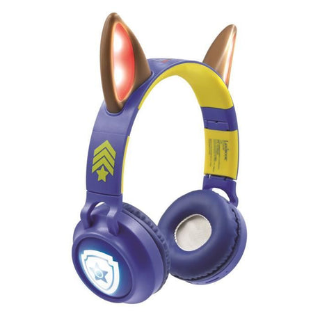 LEXIBOOK - Casque lumineux pliable Bluetooth Chase de La Pat' Patroulle avec limitation du volume