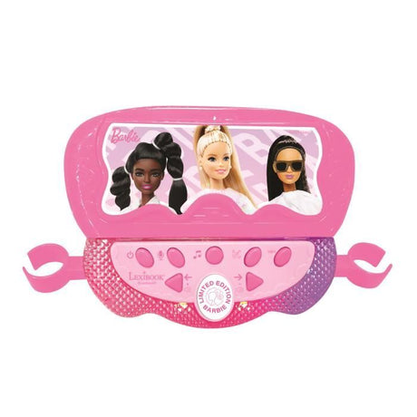Microphone Barbie sur pied ajustable lumineux avec enceinte, 2 Micros et Effets vocaux, Enceinte Bluetooth