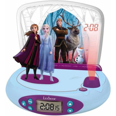 Lexibook - Réveil-projecteur Reine des neiges - Fonction Alarme et répétition Snooz - Veilleuse avec minuterie - Ecran LCD - Piles