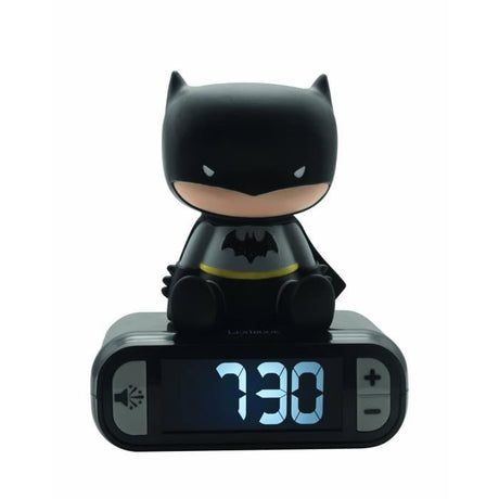 LEXIBOOK - Réveil veilleuse Batman - Sons et mélodies, écran LCD rétro-éclairé et lumineux - Noir