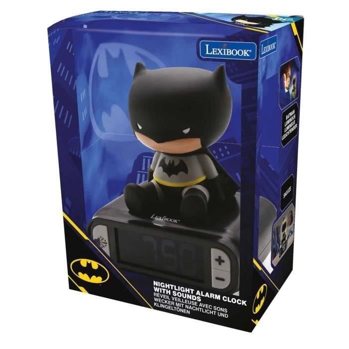 Réveil veilleuse digital LEXIBOOK - Batman - 3D lumineux et sonore - Noir - Enfant