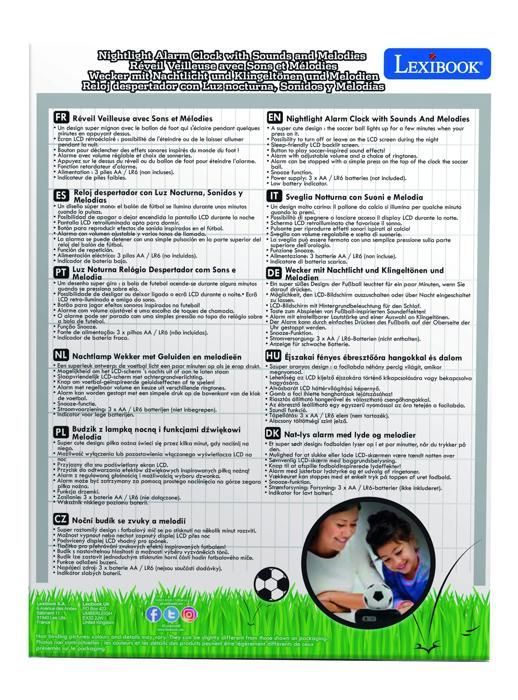 Réveil digital avec veilleuse Ballon de Foot et effets sonores