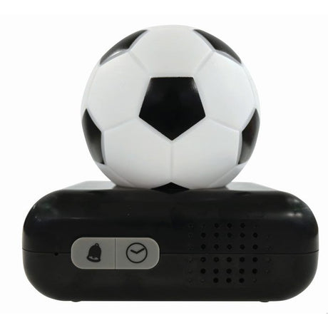 LEXIBOOK - Réveil veilleuse Football - Sons et mélodies, écran LCD rétro-éclairé et lumineux - Blanc, Noir