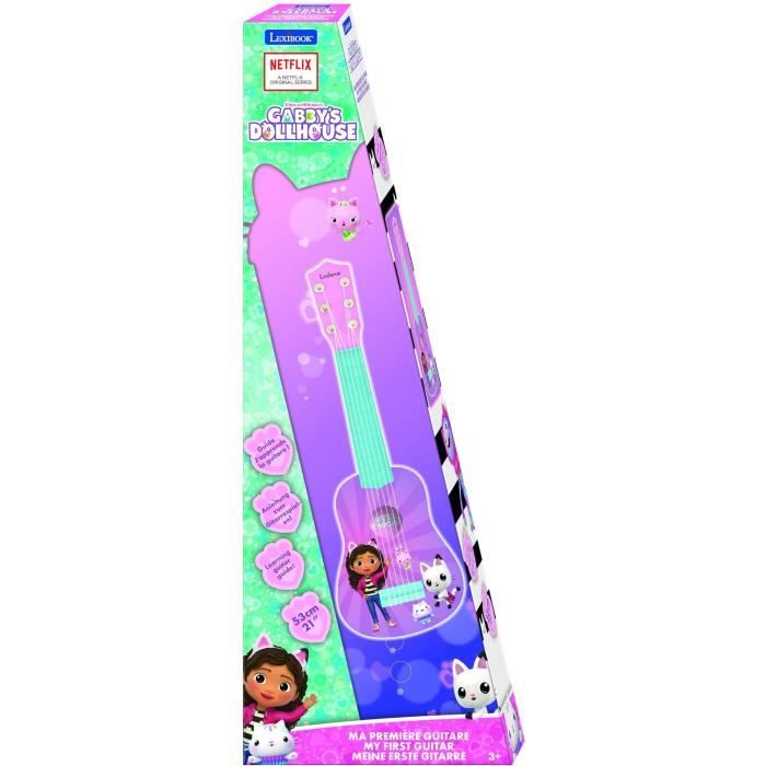 Lexibook - Ma Premiere Guitare Gabby et la maison magique - 53cm - Guide d'apprentissage inclus
