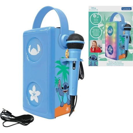 Lexibook - Enceinte Bluetooth Stitch avec micro - Effets lumineux multicolores - Des 3 ans - Port de carte SD/TF - Des 3 ans