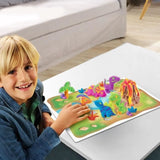 LEXIBOOK CRAZART - Kit de dinosaures en pâte a modeler malléable et fluorescente - Bleu Violet Rouge Orange Vert Jaune Rose,