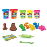 LEXIBOOK CRAZART - Kit de dinosaures en pâte a modeler malléable et fluorescente - Bleu Violet Rouge Orange Vert Jaune Rose,