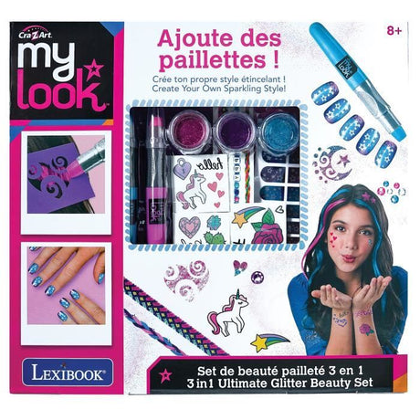 LEXIBOOK CRAZART - Kit de beauté 3 en 1 pailleté