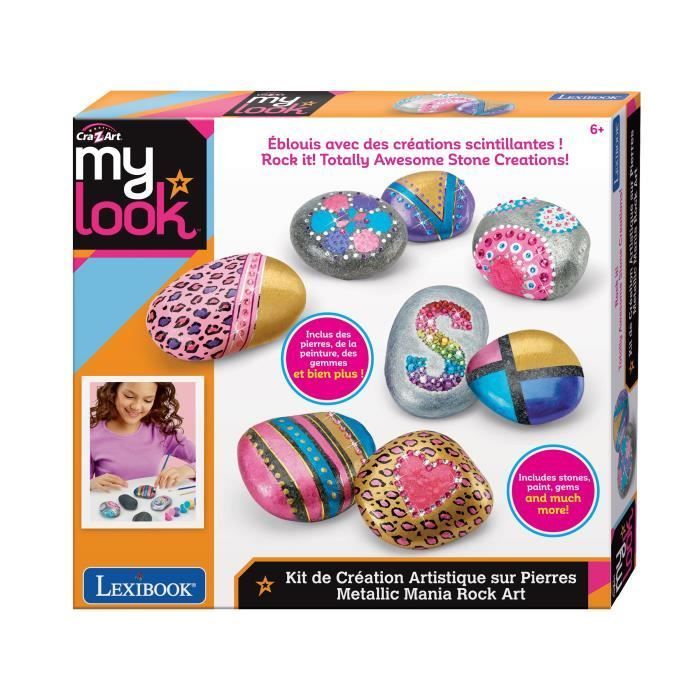 LEXIBOOK - Kit de création artistique sur pierres avec effet métallique