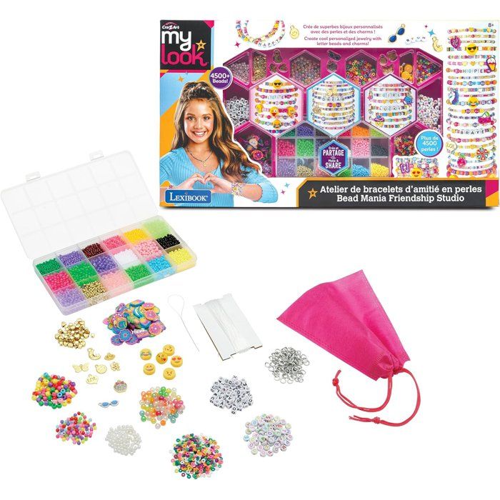 LEXIBOOK CRAZART - Atelier de bracelets d'amitié a perles - 18 couleurs