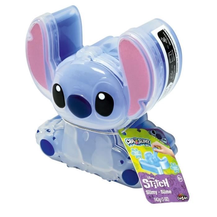 LEXIBOOK CRAZART - Slime doux et bleu clair avec des confettis a mélanger - Etui en forme de Stitch