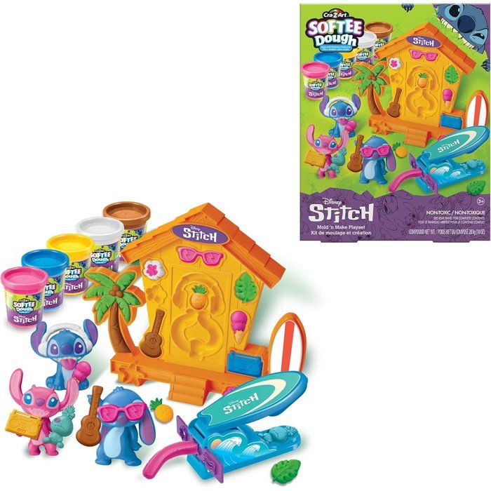 LEXIBOOK CRAZART - Kit de fabrication de figurines Stitch en pâte a modeler douce et malléable