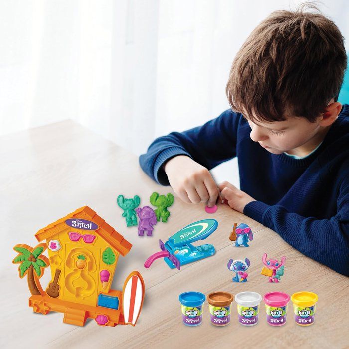LEXIBOOK CRAZART - Kit de fabrication de figurines Stitch en pâte a modeler douce et malléable