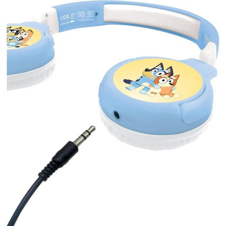 LEXIBOOK - Casque 2 en 1 Bluetooth et Filaire confortable et pliable avec limitation de son, design - Bluey