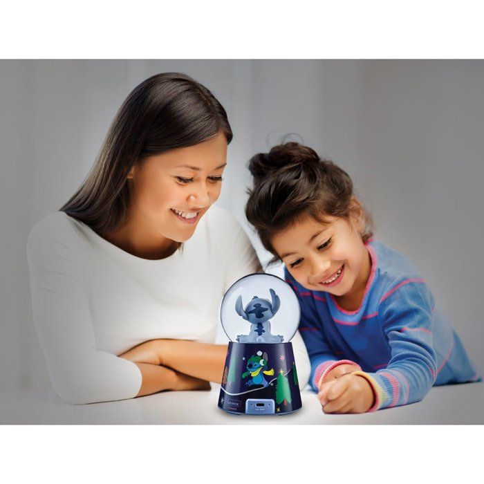 Enceinte Bluetooth - Lexibook - Disney Stitch - Boule a Neige Stitch - Bleu - Rechargeable USB-C - Design décoratif