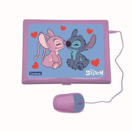 Ordinateur EXCLUSIF éducatif bilingue Stitch et Angel – 124 activités (Français-Anglais)