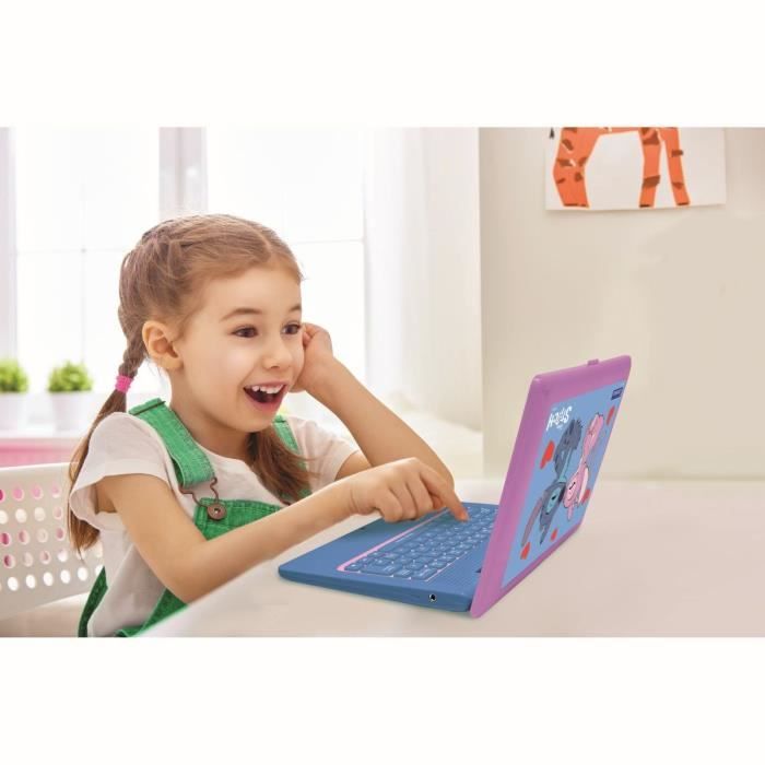 Ordinateur EXCLUSIF éducatif bilingue Stitch et Angel  124 activités (Français-Anglais)