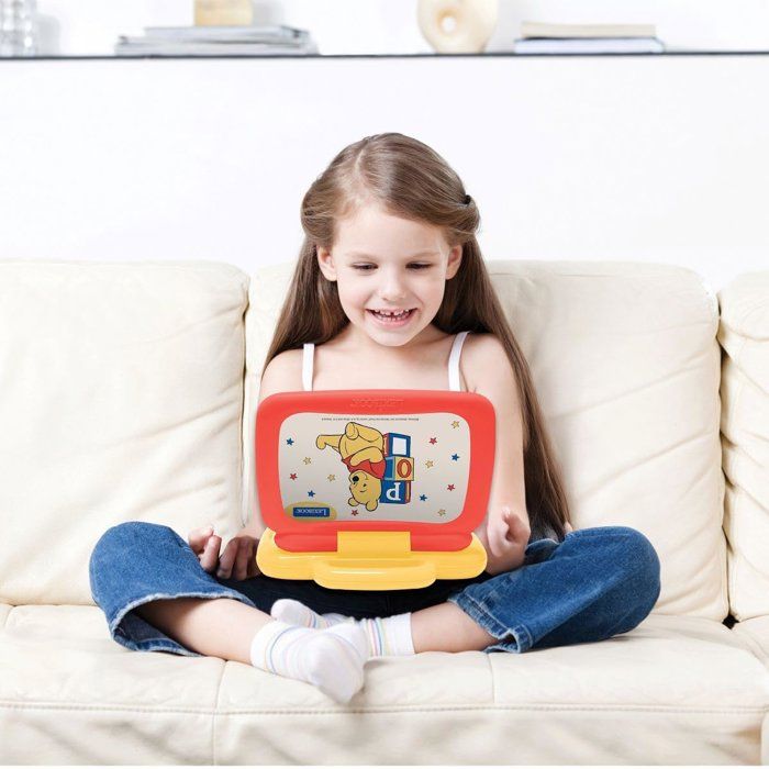 LEXIBOOK - Ordinateur portable éducatif Winnie l'ourson parlant bilingue - 40 activités en français et anglais