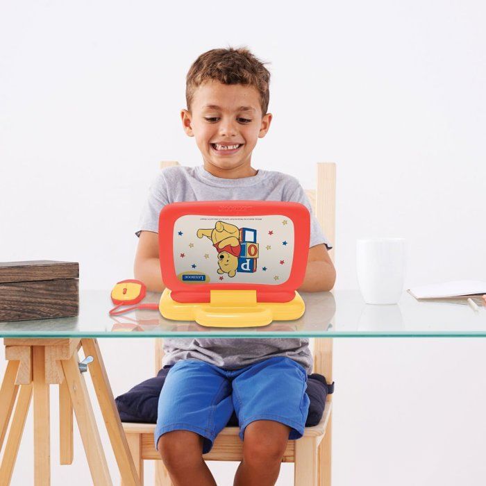 LEXIBOOK - Ordinateur portable éducatif Winnie l'ourson parlant bilingue - 40 activités en français et anglais