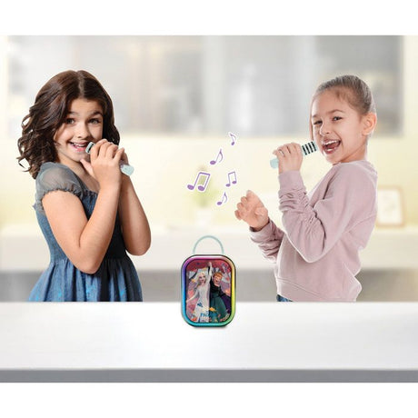 Karaoké Bluetooth La Reine des Neiges - LEXIBOOK  - 2 Microphones -  Batterie Rechargeable Intégrée - Bluetooth - Design Portable