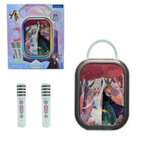 Karaoké Bluetooth La Reine des Neiges - LEXIBOOK  - 2 Microphones -  Batterie Rechargeable Intégrée - Bluetooth - Design Portable