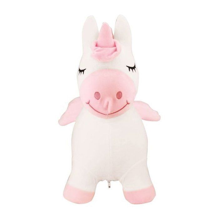 Porteur - LEXIBOOK - Licorne Sauteuse Gonflable en Peluche - Housse Amovible - Pour Enfant a partir de 3 ans