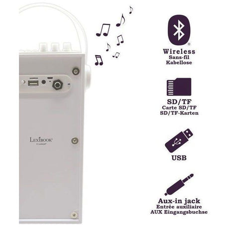 Enceinte Karaoké Enfant - LEXIBOOK - iParty - Bluetooth V5.0 - Effets Lumineux