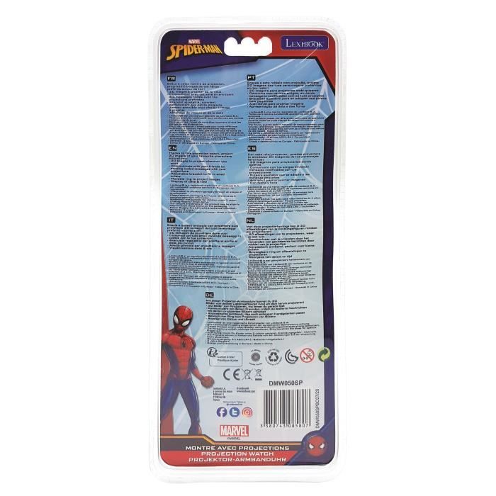 Montre digitale de projection Spider-Man - LEXIBOOK - 20 images - Bracelet ajustable - Des 3 ans