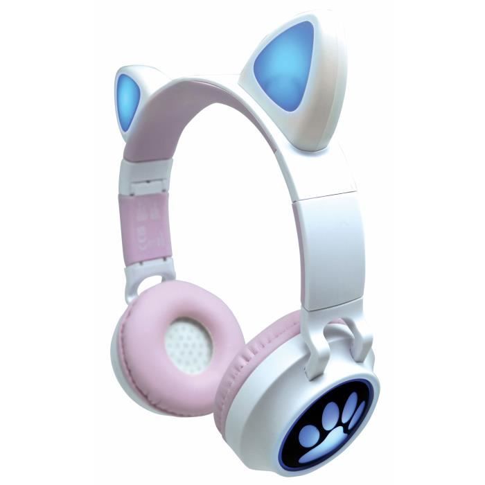 LEXIBOOK 2-in-1 Cat Ear Headphones - Bluetooth 5.0 - Pink - For Kids Ages 4 and Up