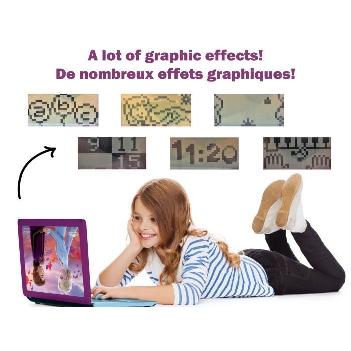 LEXIBOOK - Ordinateur éducatif bilingue La Reine des Neiges - 124 activités (Français/Anglais) - Des 4 ans