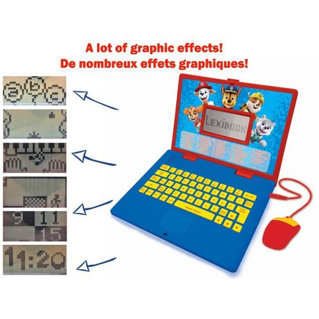 LEXIBOOK - Ordinateur éducatif bilingue La Pat 'Patrouille - 124 activités (Français/Anglais) - Des 4 ans