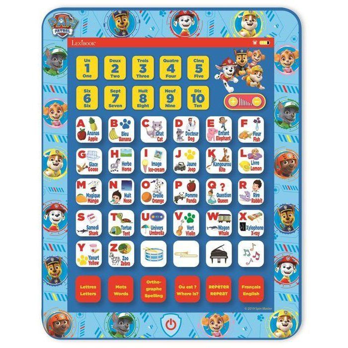 Tablette éducative bilingue Pat' Patrouille (EN/FR)