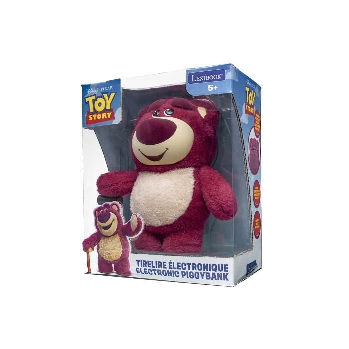 Lexibook - Tirelire électronique - Lotso - Film Toy Story - Rose Rouge - Des 3 ans