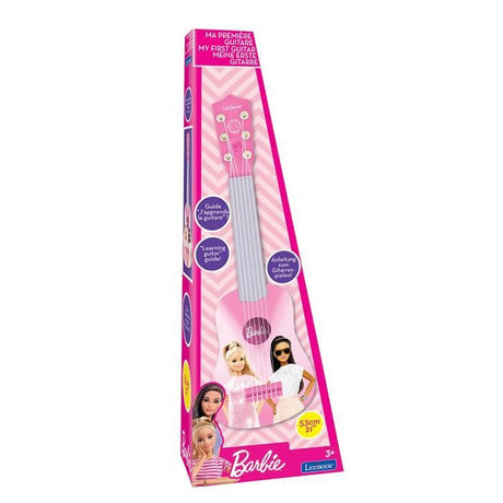 Lexibook, Barbie, Ma premiere Guitare pour Enfant, 6 Cordes en Nylon, 53 cm, Guide Inclus, Des 3 ans