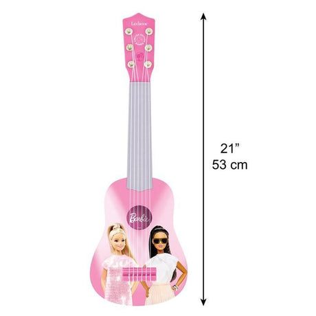 Lexibook, Barbie, Ma premiere Guitare pour Enfant, 6 Cordes en Nylon, 53 cm, Guide Inclus, Des 3 ans