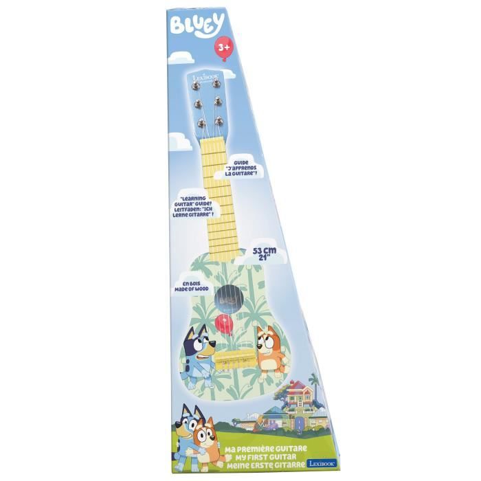Lexibook, Bluey, Ma premiere Guitare pour Enfant, 6 Cordes en Nylon, 53 cm, Guide Inclus, Des 3 ans