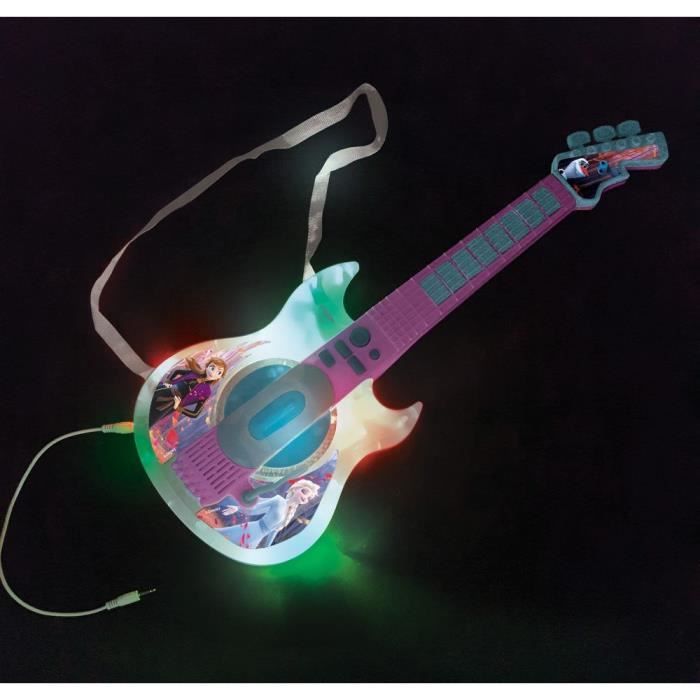 Lexibook - Reine des Neiges - Guitare électronique lumineuse - Lunettes avec microphone - Mélodies - 2 modes de jeu - Prise  MP3