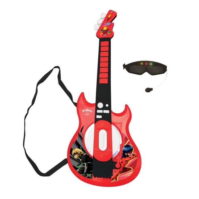 Electronic light-up guitar with glasses equipped with a microphone - Ladybug