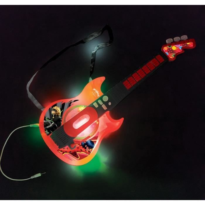Lexibook - Lady-Bug - Guitare électronique lumineuse - Lunettes avec microphone - Mélodies - 2 modes de jeu - Prise  MP3