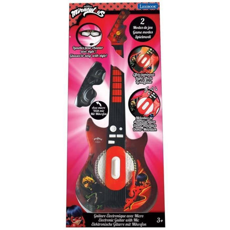Lexibook - Lady-Bug - Guitare électronique lumineuse - Lunettes avec microphone - Mélodies - 2 modes de jeu - Prise  MP3