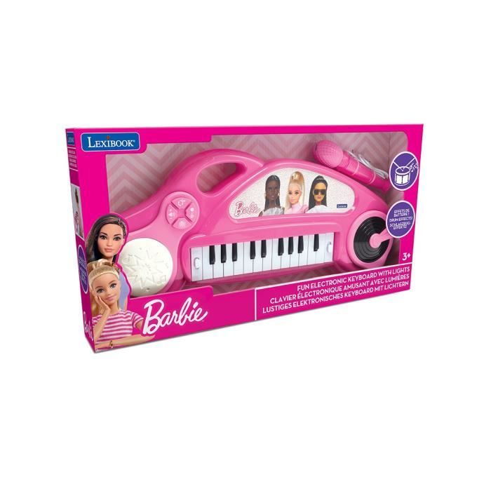 Piano électronique pour enfants Barbie avec effets lumineux et microphone - 24 touches