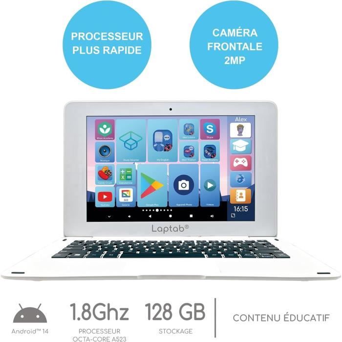 Ordinateur portable tactile LAPTAB pour enfant de 7 ans et plus, écran Full HD de 10.1, stockage 128Go, RAM 4 Go, LEXIBOOK