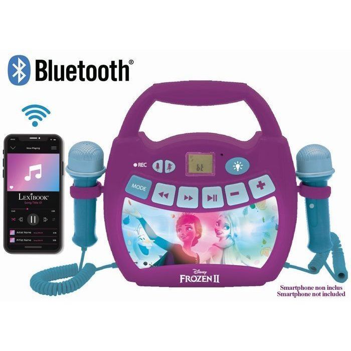 Enceinte Bluetooth La Reine des Neiges - LEXIBOOK - Effets Lumineux, Micros et Batterie Rechargeable