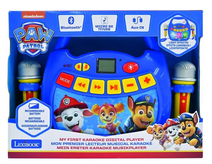 Enceinte Bluetooth La Pat' Patrouille avec Effets Lumineux, Micros et Batterie Rechargeable