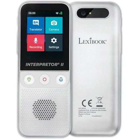 Lexibook Interpretor 2, Traducteur Vocal Instantané 137 Langues, Traduction Photo et Mémos, Traducteur Multilingue Parlant Portable